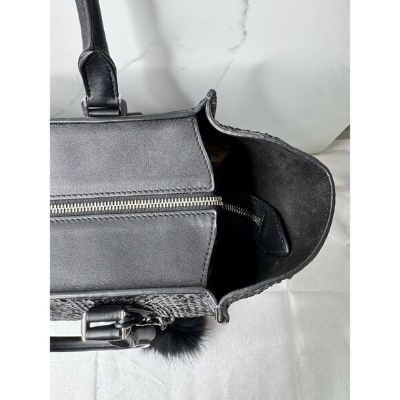 RARE 2015 Michael Kors GRACIE Large Genuine Python Leather Tote Graphite/Black - Picture 8 of 16